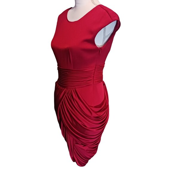 Mikael Aghal, Jersey‎ Knit Layered Party Dress in Red, Size 2, *NWT - Picture 3 of 16
